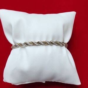AUTHENTIC Vintage Tiffany twisted Rope 925 Sterling silver & 18K gold Bracelet